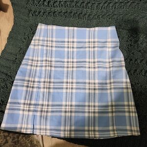 Brandy Melville Blue Plaid Skirt